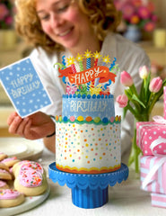 FreshCut Paper Pop-Up Life Sized Greeting Card Confetti Birthday Cake