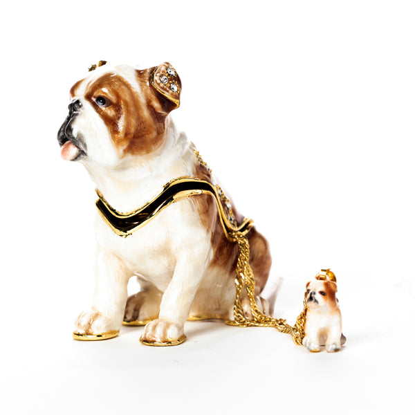 Blissful Bulldog Pill Box with Necklace