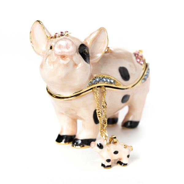 Porky Pig Pill Box with Necklace