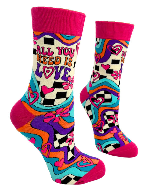 FABDAZ Women's  Crew Socks – All  You Need Is Love