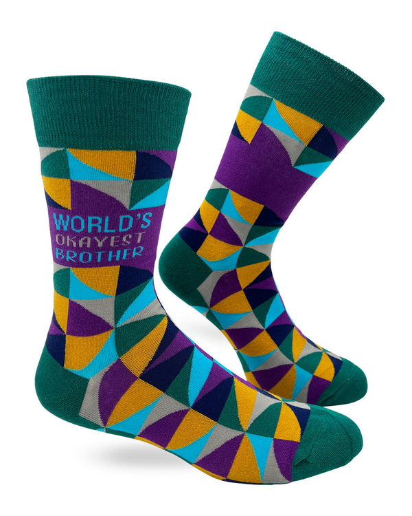 FABDAZ Men’s Crew Socks – World's Okayest Brother