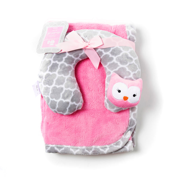 Baby Pillow and Blanket - Pink