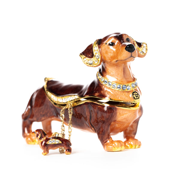 Dandy Dachshund Pill Box with Necklace
