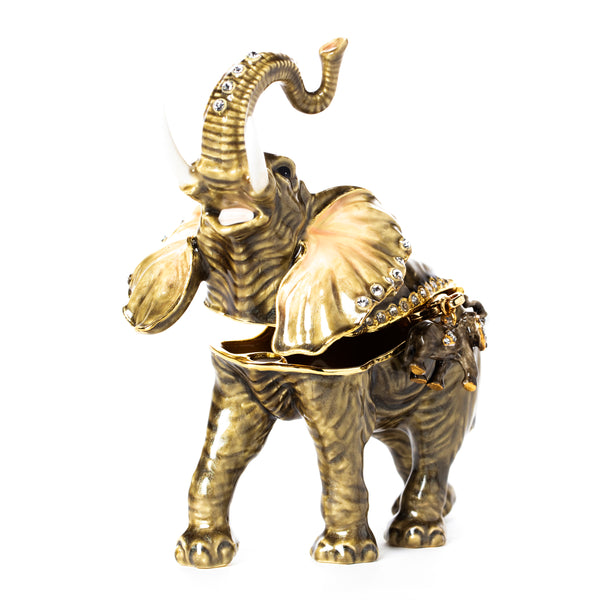Elephant Grandeur Pill Box with Necklace